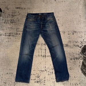 7 For All Mankind Men's Dark Blue Straight Jeans